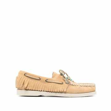 fringed beaded boat shoes