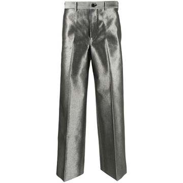 shimmer cropped tailored trousers