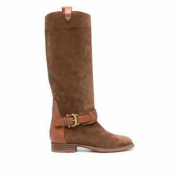 Cabiria Buckle suede knight boots