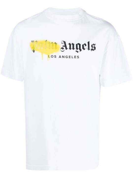 LA SPRAYED LOGO TEE WHITE YELLOW展示图