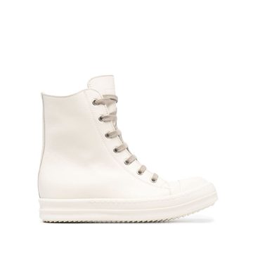 high-top leather sneakers