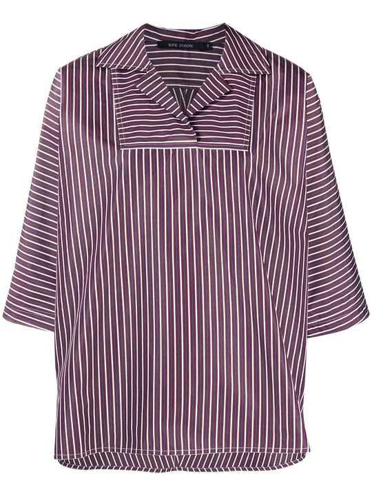 stripe-print cotton blouse展示图