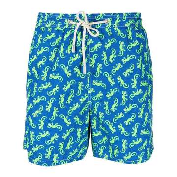 gecko-print swimming shorts