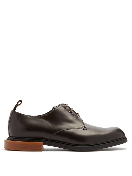 Round-toe leather derby shoes展示图