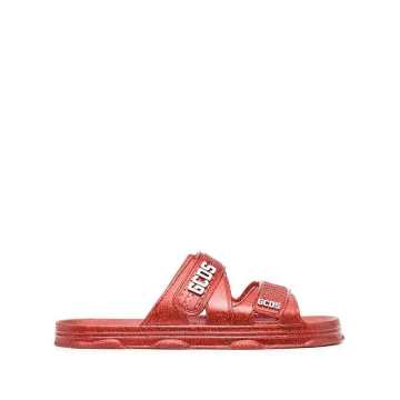 chunky logo-plaque sandals