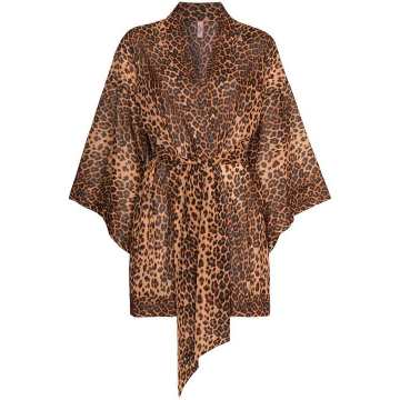 Kittie leopard print short robe