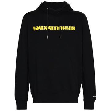 slogan-print cotton hoodie