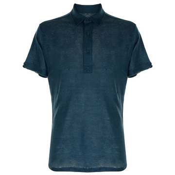 pointed-collar cotton polo shirt