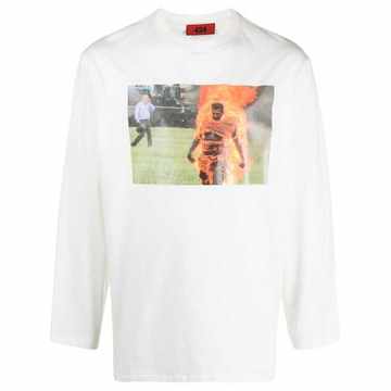 on-fire photograph T-shirt