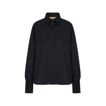 Amber Pinstripe Gabardine Shirt