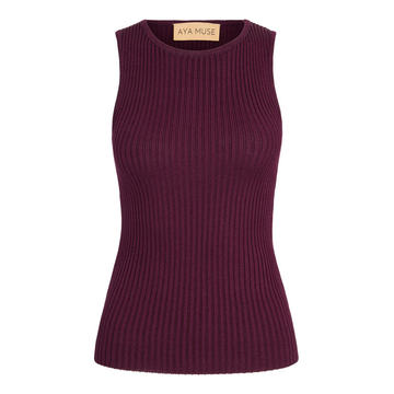 Amethyst Ribbed-Knit Top