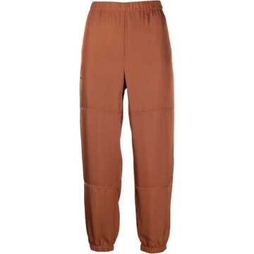 elasticated-waist cropped trousers