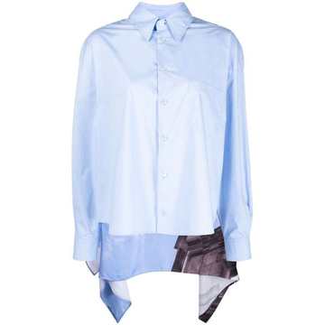 cape-effect poplin shirt