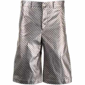 diamond print shimmer shorts