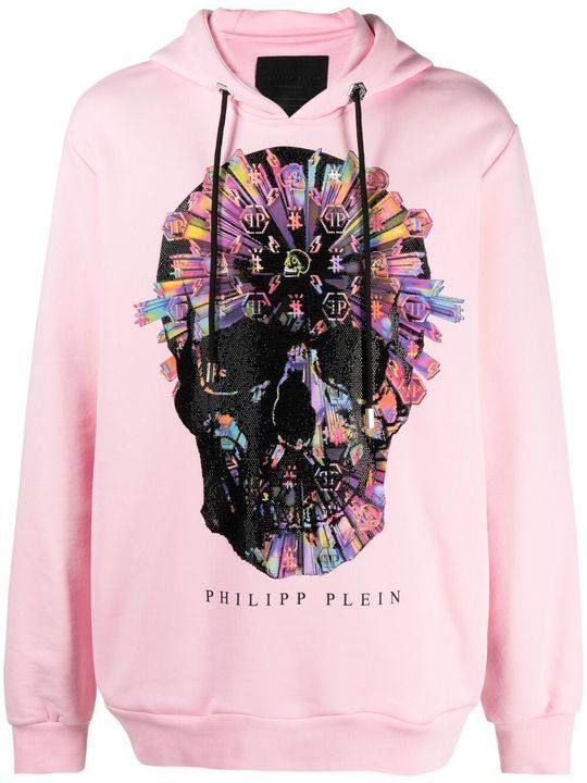 skull-appliqué hoodie展示图