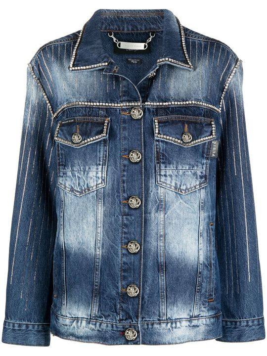 crystal-embellished denim jacket展示图