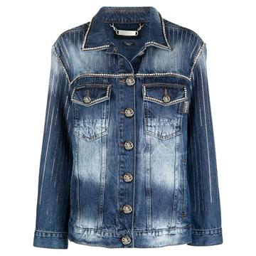 crystal-embellished denim jacket