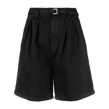 high-waisted pleat-detail shorts