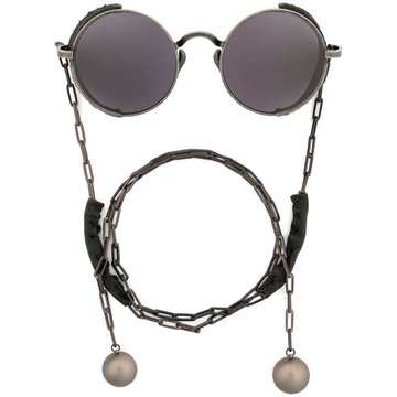 round-frame chain-link sunglasses