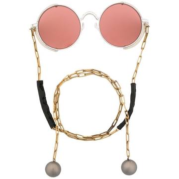 round-frame chain-link sunglasses