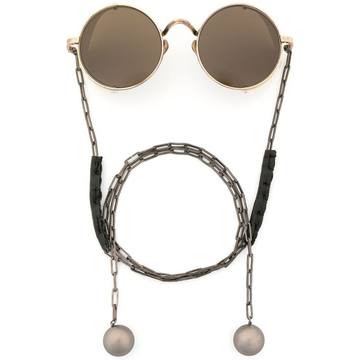 round-frame chain-link sunglasses