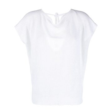 tie-back linen knitted top