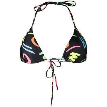 abstract-print bikini top