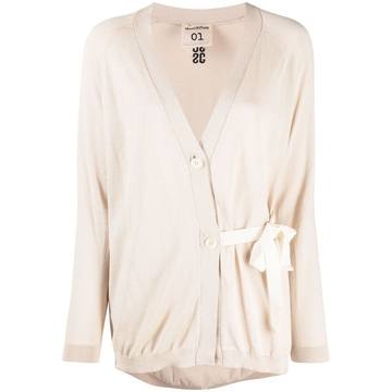 side-fastening cotton cardigan