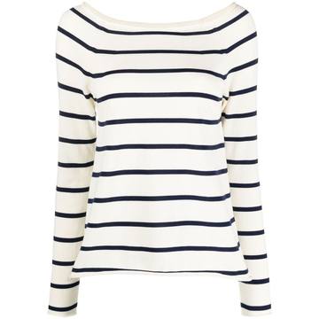 boat-neck striped jumper