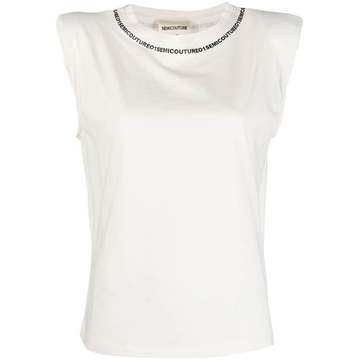 logo-neckline T-shirt