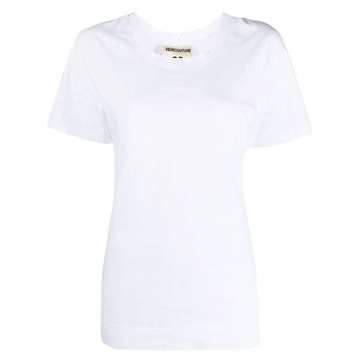 logo-print scoop neck T-shirt