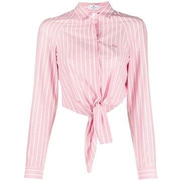 stripe-print knotted shirt