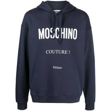 Moschino Couture logo印花连帽衫