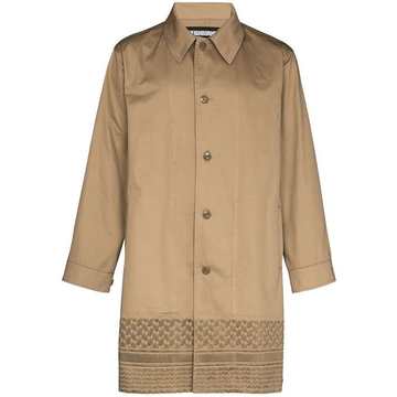 patterned hem trench coat