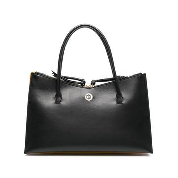 Plissé leather tote bag