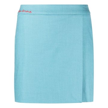 wrap-style mini skirt