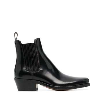 patent leather ankle boots