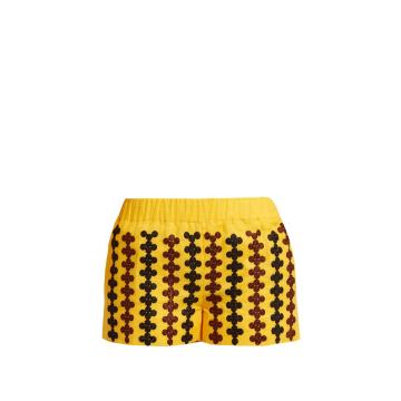 Riverbank embroidered lightweight linen shorts