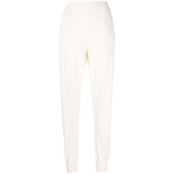 crochet-detail tapered trousers