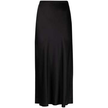 Bar fluted silk skirt