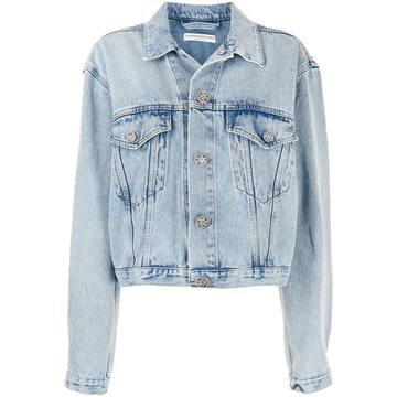 embossed buttons denim jacket