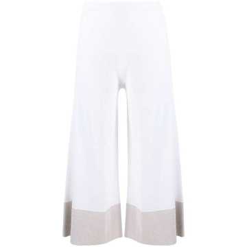 contrasting hem cropped trousers