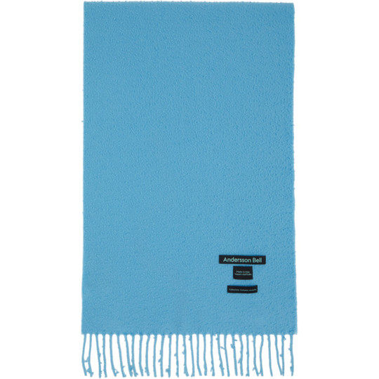 SSENSE 独家发售蓝色 Biella 羊毛围巾展示图