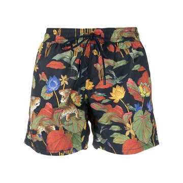 Lily-print swim shorts