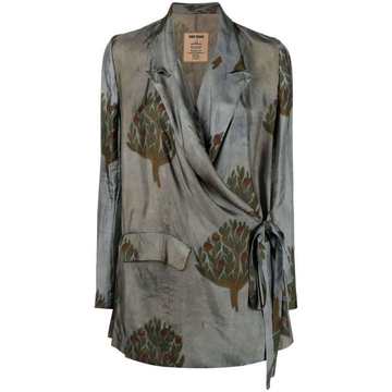 tree-print wrap blazer