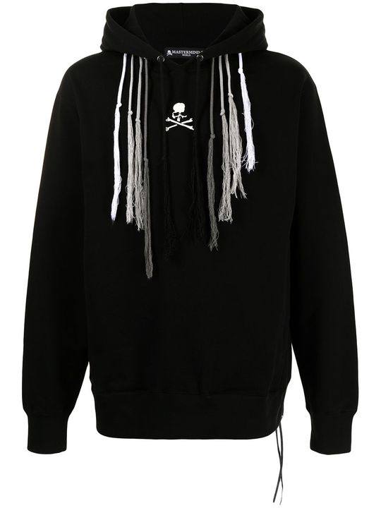 logo-print tassel-detail hoodie展示图