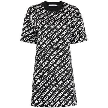 monogram-print T-shirt dress