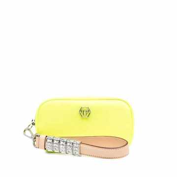 logo-plaque clutch bag