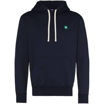 Double A embroidered drawstring hoodie