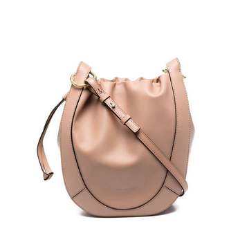 ruched leather tote bag